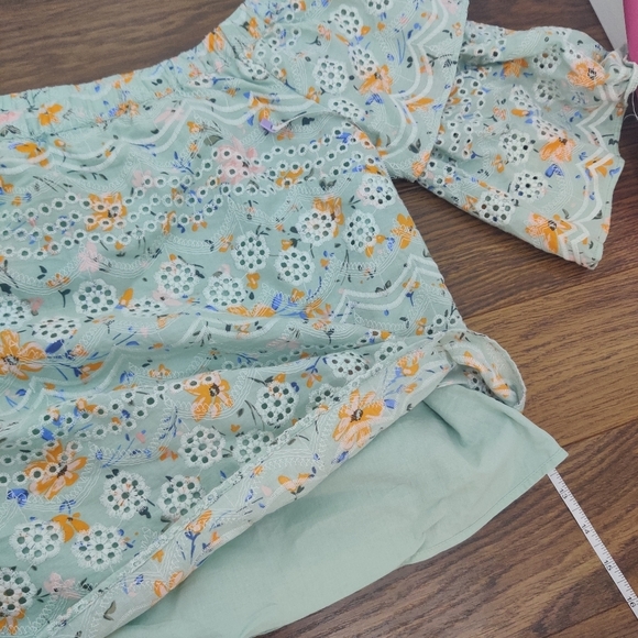 Laia Seafoam Floral Eyelet Blouse Anthropologie Small - Picture 8 of 9